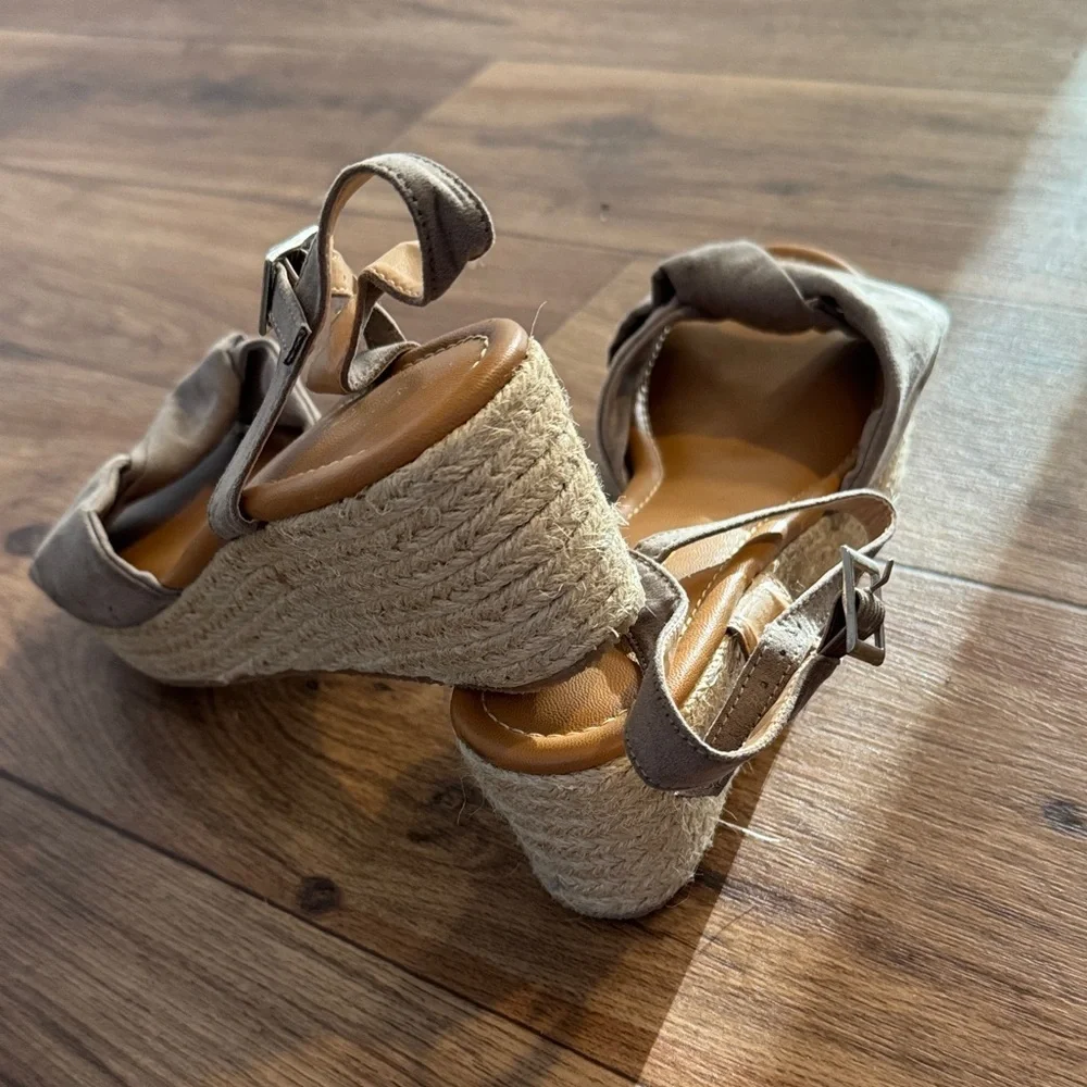 Chase + Chloe Gray Espadrille Sandals